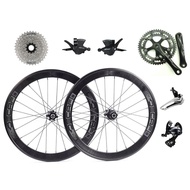 Set of Upgrade Folding Bike ( Groupset and Wheelset Decaf 20' 406)  18s (speed) for Java Zelo, Java TT 2, Fnhon etc,-
