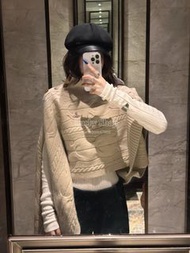 全新🌸 Vivienne Westwood 土星刺繡斗篷 披肩 高領毛 衣針織衫 