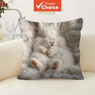 One piece Pillowcase Cuddling White Rabbits Pattern Pillow Cover