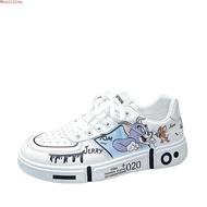 Anime Cat and Mouse Board Shoes Casual Shoes Canvas High-Top Men's Shoes White Elevator Shoes