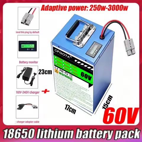 Electric vehicle lithium battery 60V 100Ah super capacity 18650 lithium battery electric motorcycle
