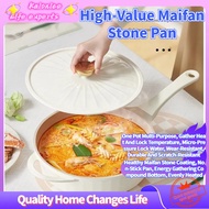 Good-looking Medical Stone Pan Medical Stone Frying Pan Household wok Induction Cooker Applicable to Gas Stove Non-Stick Wok Medical Stone Non-Stick Cooker Non-Stick Pan Non-Stick Deep Frying Pan Medical Stone Pan