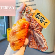A110 Funny Realistic Food Keychain Rantai Kunci Makanan Comel Fried Chicken Gyoza Simulation Hanger