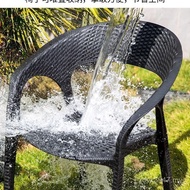 Balcony Plastic Courtyard Chair Back Chair Rattan Outdoor Sunscreen Rainproof Commercial Table Chair