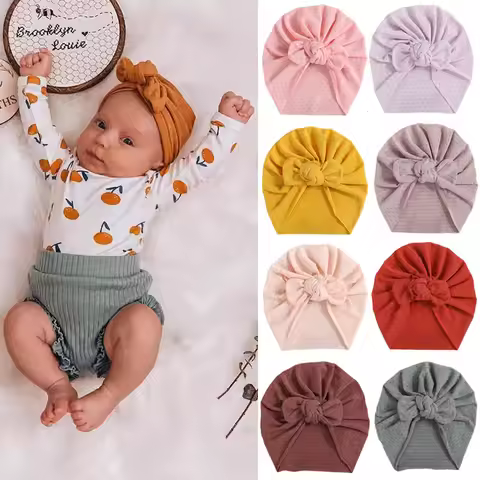 Cute Turban Baby Girl Caps Newborn Toddler Baby Hat Turbans For Babies Girl Headband Bonnet Hat Bean