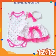 CY 154428 ROMPER BABY GIRLS INBEBE 3PCS SET FLORAL SLEEEVELESS