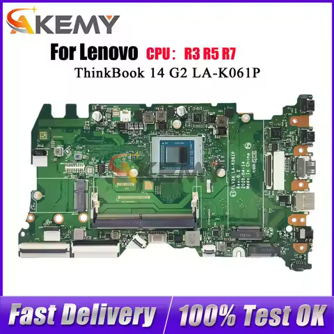 For Lenovo ThinkBook 14 G2 ARE 15 G2 ARE 14 G3 ACL LA-K061P Laptop Motherboard with AMD R5 R7 CPU 8G