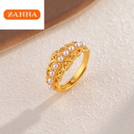 gold 916 original malaysia Crown Pearl Ring