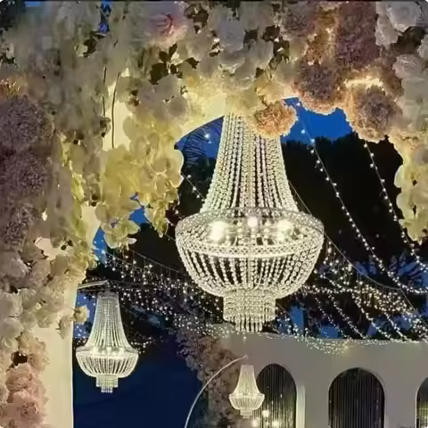 2pcs Luxury Wedding Chandeliers for Party Event Outdoor Stage Centerpiece Background Decoration Eleg