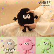 AMBER Water Injection Hot Water Bottle, Winter Warm Belly Hot Water Bottle Bag, Cartoon Cute Coal Ball Plush Hand Warm Bag Student