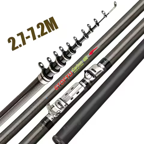 Carbon Telescopic Rock Fishing Rod 2.7M 3.6M 4.5M 5.4M 6.3M 7.2M Ultra Light Rod Lure Carp Travel Oc