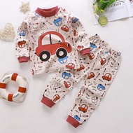 Readystock Borong Baju Budak Kid Set Boy Pajamas Cotton Newborn Tidur Nightwear Fashion Bayi Lelaki Long Sleeve Baby Sleepwear COD