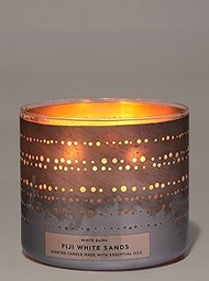 Bath and Body Works White Barn Scented 3 Wick Candle in Fiji White Sands (Sugarcane, Sandalwood, and