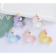 unicorn colorful glitter big charm diy resin charm for diy decoration