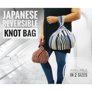 Reversible Japanese knot bag Cotton 2 Pieces Wristlet Women Clutch Bag