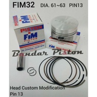Piston Kit Fim32 Modified Ov. Std - 2.00 61mm 61.5mm 62mm 62.5mm 63mm Pin 13.