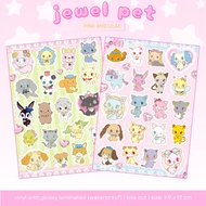 Sticker Sheet Jewel Pet | Deco Sticker Japan Waterproof