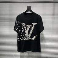 【RP精品】LOUIS VUITTON 2020SS LV 新款 滿版LOGO 飛機印花 黑色 短袖T恤