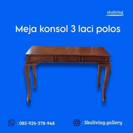 Minimalist 3-drawer console table, teak wood, minimalist 3-drawer console table, teak wood console t