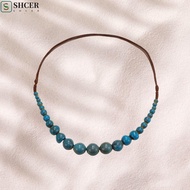 SHCER Ceramics Beaded Necklace, Simple Exaggerate Colored Beads Necklace, Smooth Jewelry Choker Vaca
