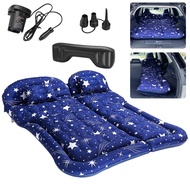 SUV Air Mattress Camping Bed Cushion Pillow, Inflatable, Car Portable Bed Back Seat (Starry Blue)