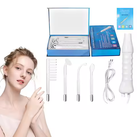 4 in 1 High Frequency Facial Wand Portable Electrotherapy Glass Tube Facial Electrode Therapy Wand F