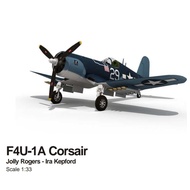 F4U Corsair aircraft papercraft pattern sheet scale 33 (3PR-P1)