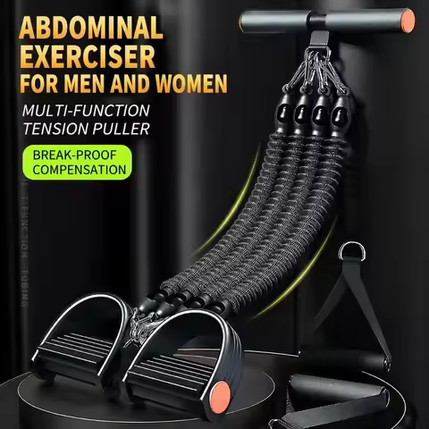 Indoor Fitness Pedal Tensioner Anti-breaking Four-strand Tension Rope Leg Training Home Abdominal Mu