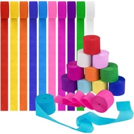 10 Rolls Crepe Paper Craft Streamers Hanging Rainbow Crepe Paper Streamers 10 Colors Party Crepe Pap