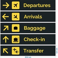 AIRPORT SIGN STICKERS (SOLD INDIVIDUALLY)