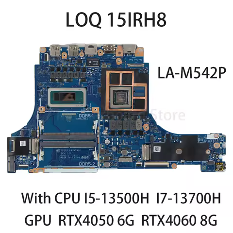 Laptop Motherboard For Lenovo LOQ 15IRH8 LA-M542P With CPU I5-13500H I7-13700H GPU RTX4050 6G RTX406