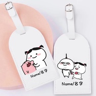 Custom Name Quby Printed Luggage Suitcase Tags Cartoon Pattern Address Holder Travel Accessories Bag