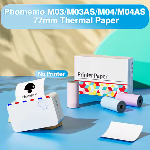 3PK Phomemo Adhesive Transparent Thermal Paper Clear Adhesive Thermal Sticker Paper for M04S/M04AS B