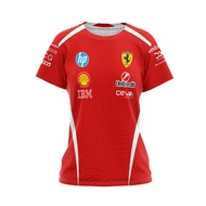 T-shirt F1 New 2026 Ferrari Driver & Team Ver Racing JerseyWanita Full Printing Free Custom Name, Lo