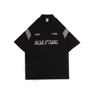 Goster Vintage Short Rugby Polo Shirt - Grudge Black Grey