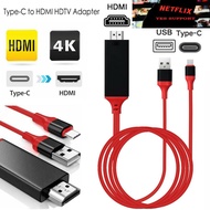 USB 3.1 Type C to HDMI Cable + Charging Port,2M 4K @30HZ USB C to HDMI Cable