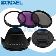 55mm UV CPL FLD Lens Filter Kit+Lens Cap+Flower Lens Hood For Nikon D5600 D5500 D5300 D5100 D3400 D7