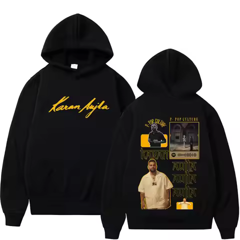 Rapper Karan Aujla P-POP Culture Tour 2026 Graphic Hoodie Men Women Hip-hop Sweatshirts Winter Casua