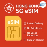Hong Kong eSIM | 5G High-Speed Data | No Speed Reduction| Hotspot supported | 5-30GB