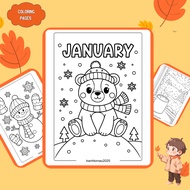 Set of 30/15/10 sheets of coloring pages, coloring pages for children with January January January J