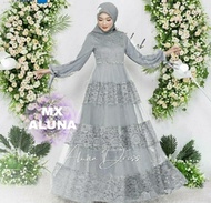 MAXI ALUNA Gamis Terbaru 2021 Modern Lebaran Baju Muslim Wanita