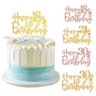 Happy Birthday Cake Decoration Sparkling Powder 16, 18, 20，21, 30, 40, 50，60 Year Old Decoration Bir