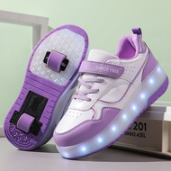 Kids Heelys Girl Skates Boys Retractable Double-Wheel Invisible Sports Walking Shoes Student Wheeled