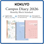 Kokuyo Campus Diary 2026 Monthly Block Planner (Dec 2025 Start) – A6 / B6 / A5 / Semi B5, Limited Fo
