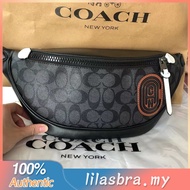 New coach men's 79037 leather sports waist bag chest bag