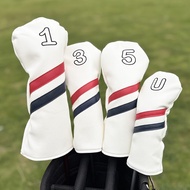 Red & Black Diagonal Golf Head Cover with Zipper Closure - Durable Protective Cover for 1 Wood 3/5 W