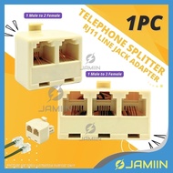 Telephone Line Jack Modular Splitter Connector RJ11 Adapter 1 Male to 2 Female 1 Male to 3 Female Un