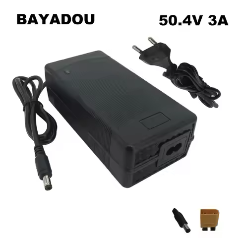 50.4V 3A 5A DC Lithium Fast Charger 12S 44.4V 43.2V Li-ion 20AH 30AH Battery Charger XT60 DC Connect