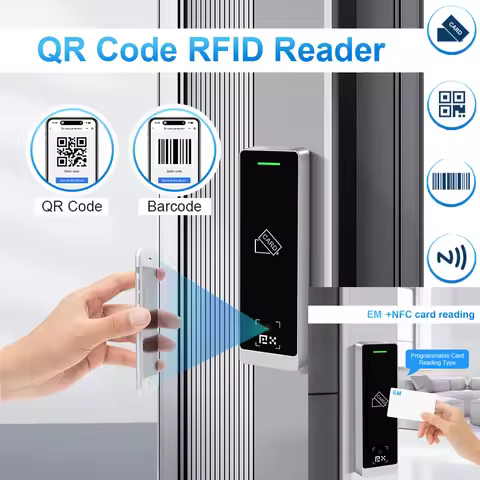 Leshine 125KHz QR Code Reader Access Control Touch Keypad Card Barcode Wiegand RS485 EM MF NFC IP67 