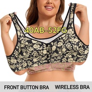 Ready stock extra large size bra for women 36-52 A-G cup printed no rims vest style front button bra